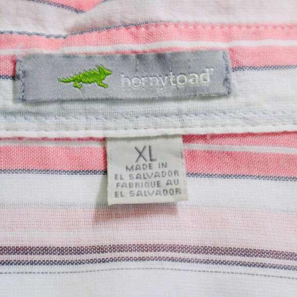 Horny Toad Women's XL Organic Cotton Shirt Button Down Pink Stripe - Picture 9 of 10